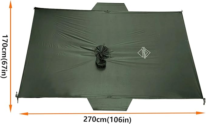 onewind Hooded Rain Poncho, Silnylon Rain Coat Versatile Survival Shelter Waterproof Breathable Lightweight Poncho