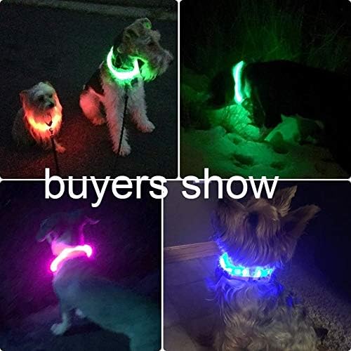 Light Up Dog Collar - Rechargeable LED Dog Collar Glow in The Dark, Illuminated Pet Safety Light for Night Walking (Candy Pink)