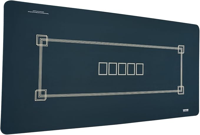 VEVOR Poker Table Top, 70 x 35 Inch Poker Mat for Table, 6-8 Players Foldable Poker Table Top with Carrying Bag, Folding Poker Table Topper for Poker Games, Poker Room, Rectangle, Blue