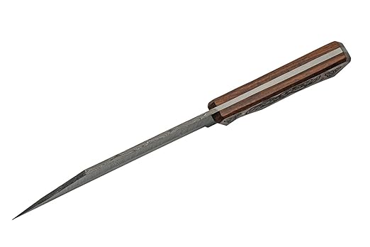 SZCO Supplies 12.25??Full Tang Celtic Handle Damascus Steel Reverse Tanto Seax Knife With Leather Sheath, Brown (DM-1300)