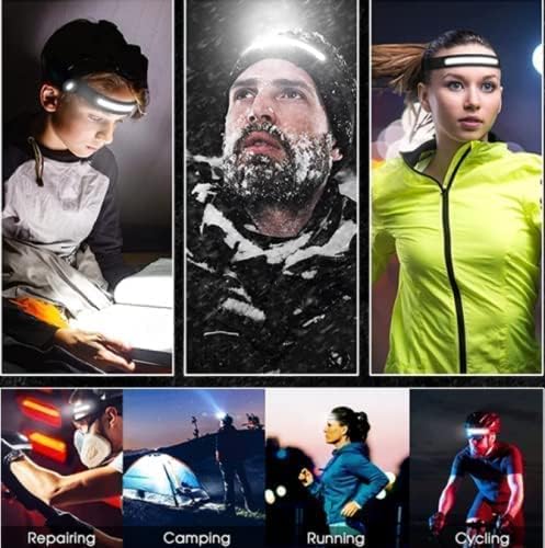 3 Pack Rechargeable LED Headlamp, Motion Sensor, 230 Wide Beam, Light Buddy Headlamp, Suitable for Camping, Hiking, Walking, Running, Cycling