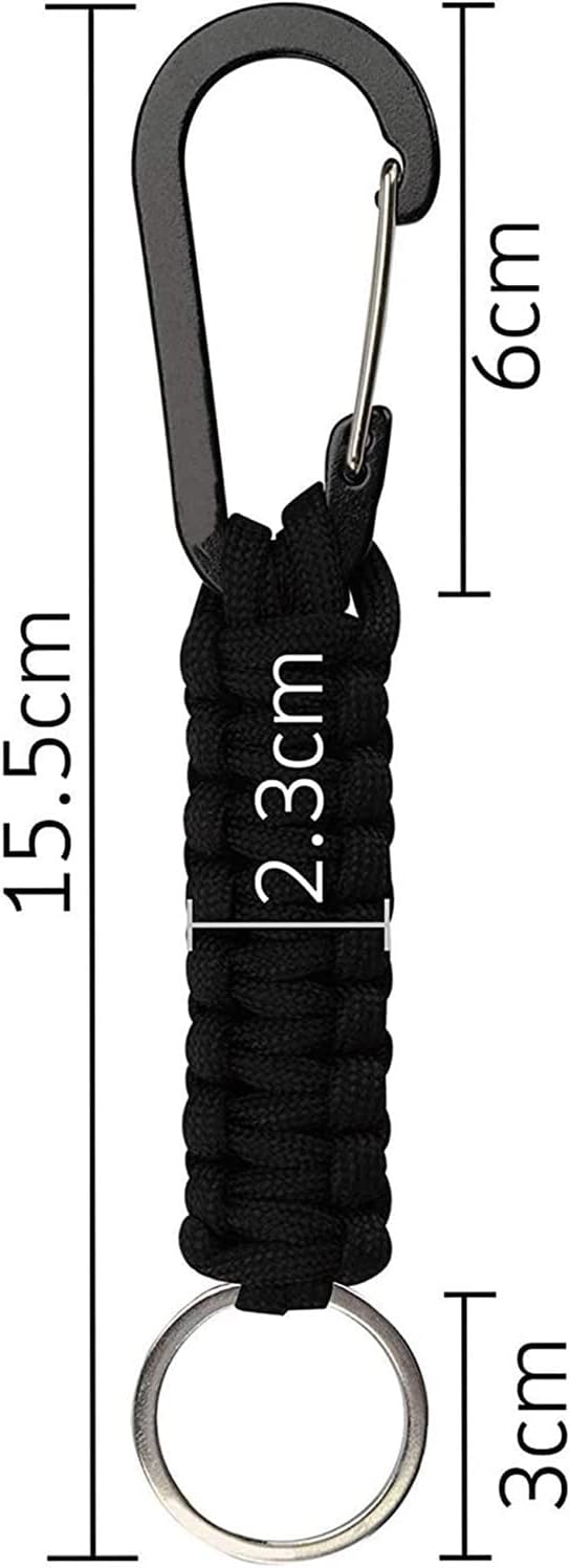 BRAVESHINE Paracord Keychain Carabiner Clip, D Ring Lanyard Hanger Stroller Hook for Water Bottle, Key, Backpacks, Men, Women