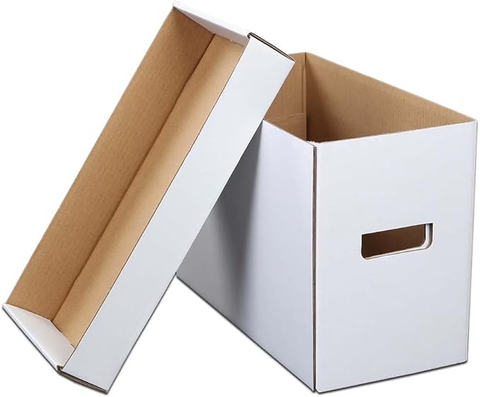 3 Pack Box Storage for Storing Small Items/Books/Kitchen/Supplies/Card, Corrugated Board Holds 150-175 Comics Collapsible/Stackable