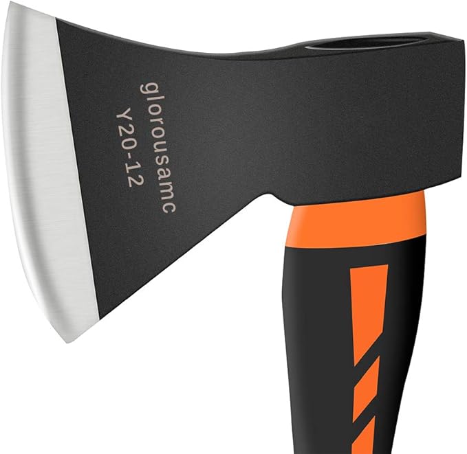 Chopping Axe, Hand Axe, Camp Hatchet for Splitting Kindling and Chopping Branches, Wood Chopping Axe 5.5 lb with 36-in Fiberglass Handle