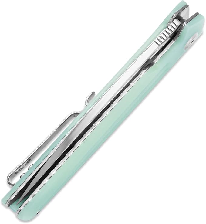 Sitivien ST152 Folding Knife,K110(D2) Steel Blade with G10 Handle EDC Tool Knife for Outdoor Camping,Hiking,Fishing(Jade)