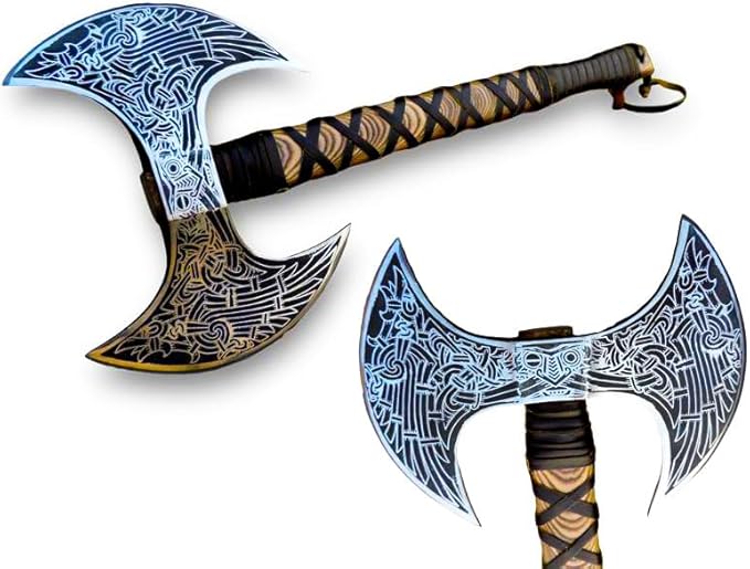 MDM-Ax106 24" Double Headed Viking Axe ??Handmade High Carbon Steel Battle Axe with Rosewood Shaft | Double Sided Dane Axe | Custom Gift for Men | Christmas