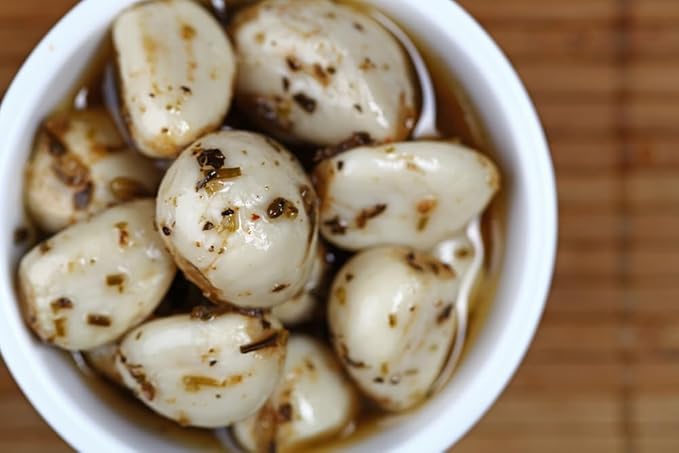 Sanniti Spanish Pickled Garlic in Oil with Herbs, 15.7 Ounces (Pack of 2)