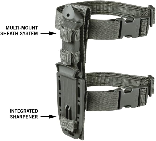 Gerber Gear LMF II Infantry Survival Knife, Military Grade Tactical Fixed Blade with Serrated Edge, Shock Absorbing Handle, Molle Sheath and Sharpener, Green