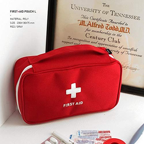 First Aid Bag - First Aid Kit Empty for Home Outdoor Travel Camping Hiking, Mini Empty Medical Storage Portable Pouch (2 Pieces Red Bag)