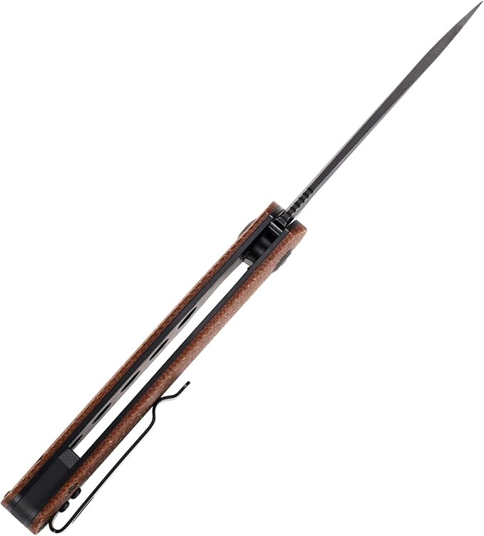 Sitivien ST102 Folding Knife, D2 Steel Blade+Micarta Handle EDC Tool Knife for Outdoor, Camping, Hunting, Survival (Brown) …