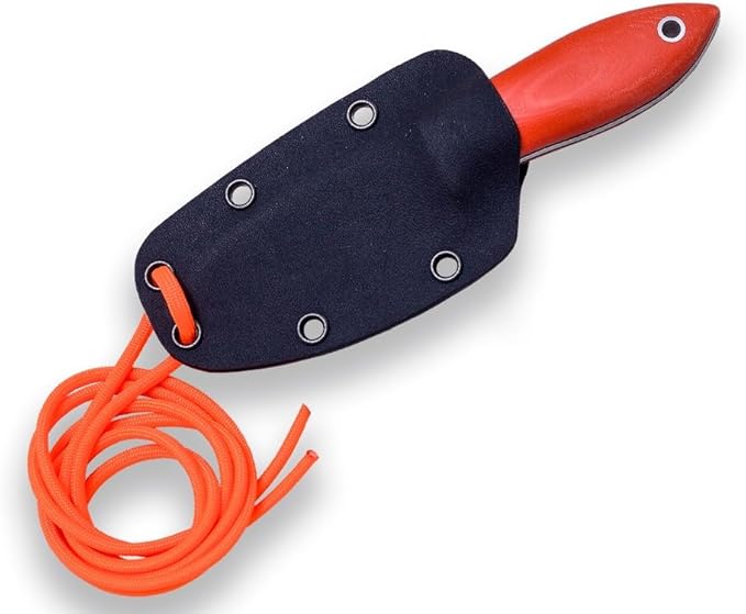 Joker Survival Knife BS9 Avispa CN117, Orange Micarta Canvas Handle, 3.15 inches Blade of Sandvik 14C28N and Kydex Sheath, Tool for Fishing, Hunting, Camping and Hiking