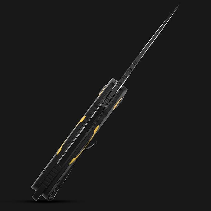 Sitivien ST162 Folding Knife,AUS-10 Steel Blade with G10 Handle Pocket Knife EDC Tool Knife for Outdoor Camping,Hiking,Hunting,Fishing(Yellow)