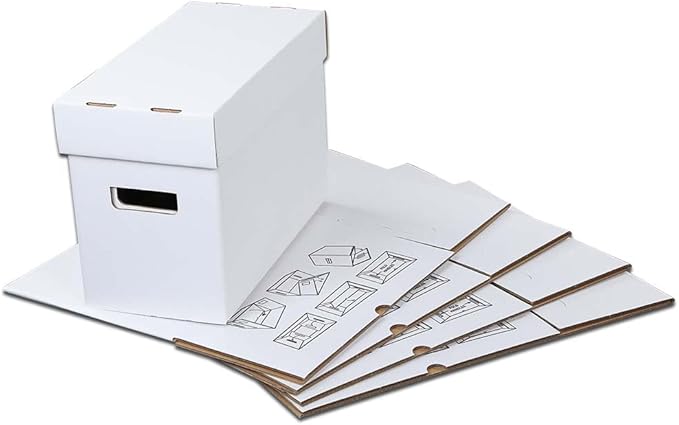CROSSDESIGN 5 Pack Comic Book Storage Holds 150-175 Comics Collapsible & Stackable Comic Short Box Moistureproof Comic Box Stackable Archival Cardboard