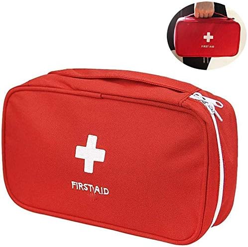 First Aid Bag - First Aid Kit Empty for Home Outdoor Travel Camping Hiking, Mini Empty Medical Storage Portable Pouch (2 Pieces Red Bag)