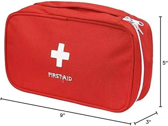 First Aid Bag - First Aid Kit Bag Empty for Home Outdoor Travel Camping Hiking, Mini Empty Medical Storage Bag Portable Pouch (Red)