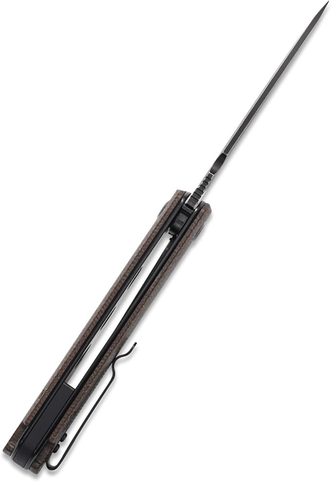 Sitivien ST131 Folding Knife,D2 Blade Micarta Handle EDC Tool Knife with Liner Lock for Outdoor Camping Hiking Fishing(Brown)