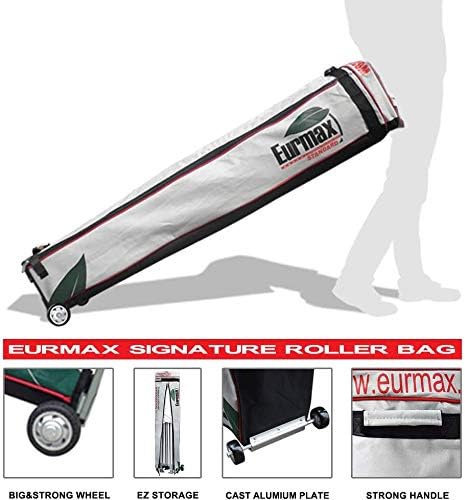 Eurmax USA 10'x10' Pop-up Canopy Tent Commercial Instant Canopies with 4 Removable Zipper End Side Walls and Roller Bag, Bonus 4 SandBags(Sky Blue)