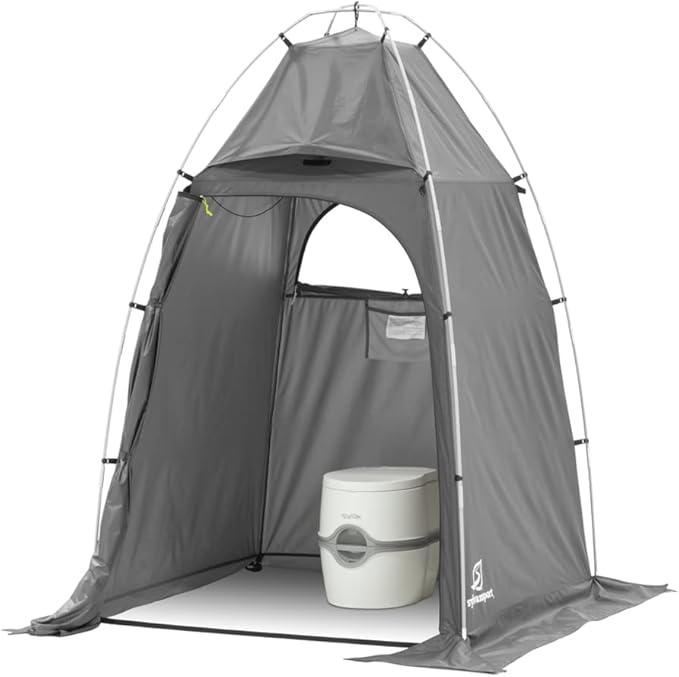 SylvanSport Privy Bivy Privacy Tent - Windproof, Portable Shelter for Camping Toilets & Changing Room - 6??8??of Interior Height - Easy Setup - Pop-Up Pod with Window for Camping, Beach & Tailgates