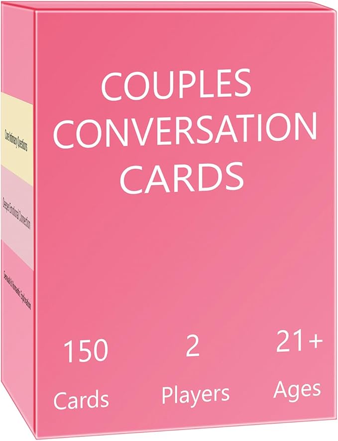 Adults Couples Edition Card Game for Date Nights, Game Nights, Road Trips, 150 Conversation Cards for Couples with Cards Storage Box Free, 2 Players
