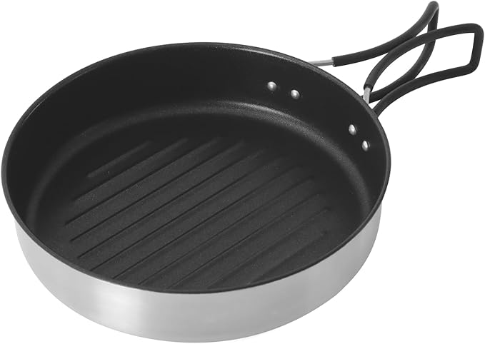 Camping Cookware Set, Camping Cooking Set,304 Stainless Steel Camping Pots &Frying Pan Set,Campfire Cooking Equipment with Storage Bag for Camping,Household, Hiking, Beach Trips