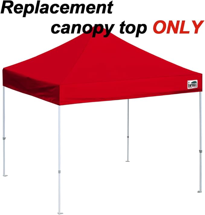 Eurmax USA New 10x10 Pop Up Canopy Replacement Canopy Tent Top Cover, Instant Canopy Top Cover ONLY, Choose 30 Colors,Bonus 4PC Pack Weight Bag (Red)