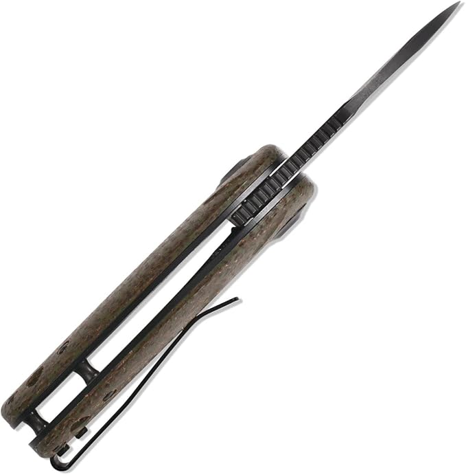 Sitivien ST153 Pocket Folding Knife,Sandvik 14C28N Black Stonewashed Blade with Micarta Handle,Chinese Zodiac Series EDC Tool Knifes Utility Knife for Camping Hunting Survival Hiking(Green) … …