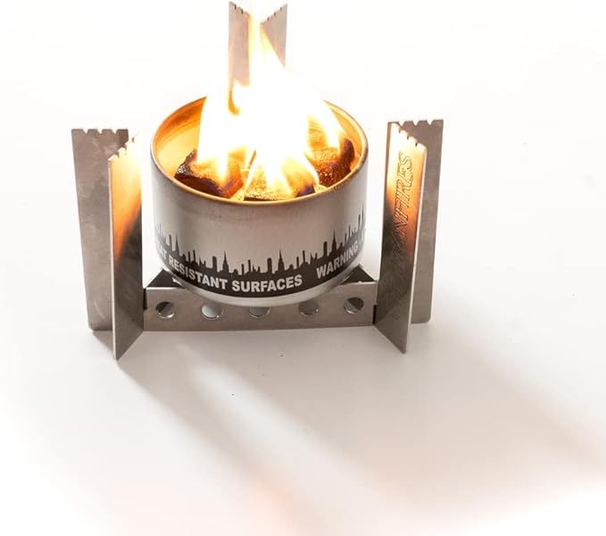 Portable Camp Stove - Cooker - Trivet Combo | 3 Uses in 1 | Ultralight | Stainless Steel | Perfect for Emergencies, Camping, Hiking | Made in the USA