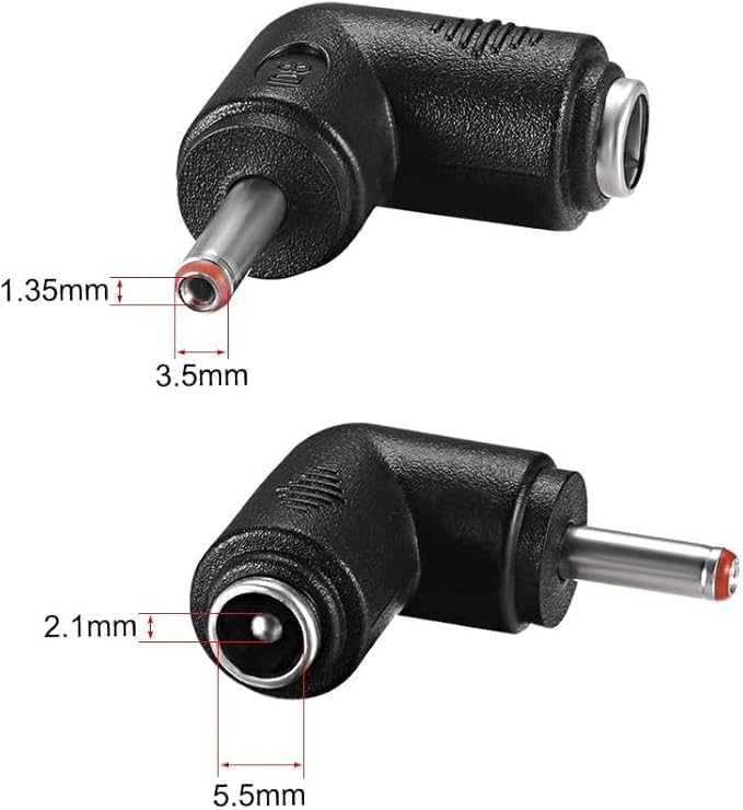 (2pack) 5.5x2.1 mm to 3.5x1.35 mm DC Adapter, 5.5x2.1 mm to DC 5V Adapter 3.5x1.35mm Adapter Made for Security Cameras, LED Lighting, USB Lights, USB Fans, Table Lamp, Bluetooth Audio
