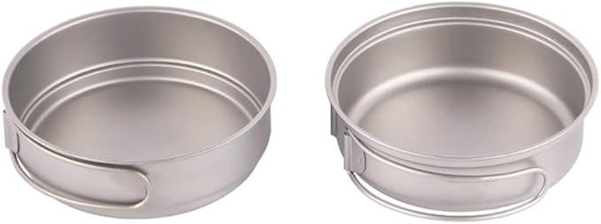 Lixada Lightweight Titanium Fry Pan Outdoor Single Person Camping Frying Pan Hiking Backpacking Cooking Frypan
