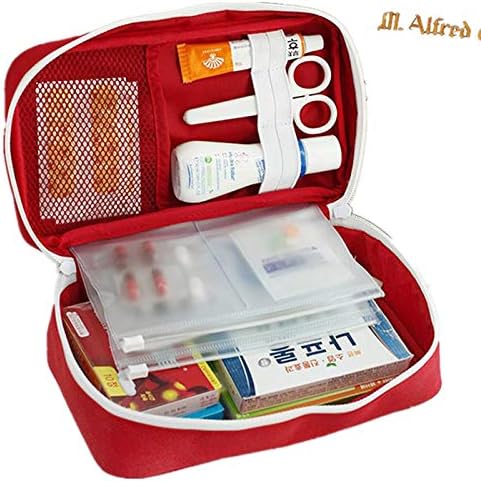 First Aid Bag - First Aid Kit Bag Empty for Home Outdoor Travel Camping Hiking, Mini Empty Medical Storage Bag Portable Pouch (Red)