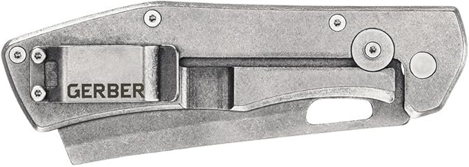 Gerber Gear Flatiron Folding Pocket Knife, EDC Stainless Steel Folding Knife with 3.6" Cleaver Blade and Pocket Clip
