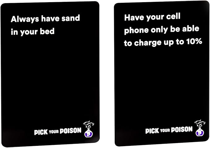 Pick Your Poison Party Game + Family Expansion Set - The ?œWhat Would You Rather Do???Card Game for Kids, Teens, College Students, Adults, at Fun Parties and Board Games Night with Your Friends