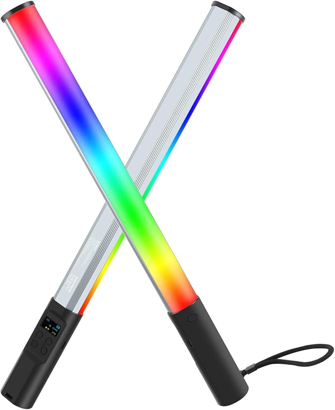 PULUZ 132 LEDs RGB Video Light, Handheld Stick Fill Light with Full Color, USB Rechargeable for YouTube TikTok, Portrait Photography, Party Background