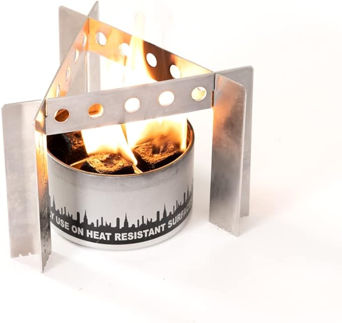 Portable Camp Stove - Cooker - Trivet Combo | 3 Uses in 1 | Ultralight | Stainless Steel | Perfect for Emergencies, Camping, Hiking | Made in the USA