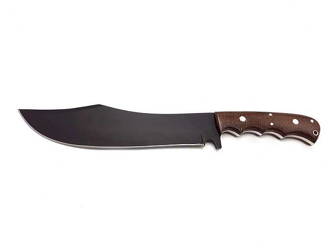 Nooraki BK352 Handmade Fixed Blade Hunting Knife with Leather Sheath, Multipurpose Knife with Micarta Full Tang Handle for Everyday Carry, Outdoor Camping & Hunting, 15" Length