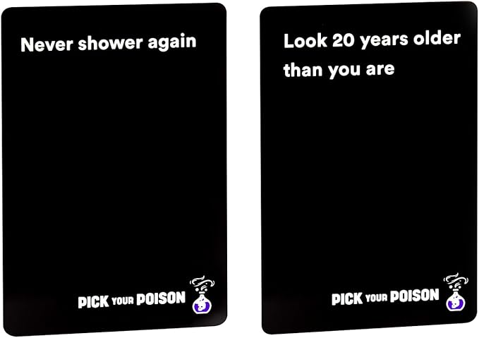 Pick Your Poison Party Game + Family Expansion Set - The ?œWhat Would You Rather Do???Card Game for Kids, Teens, College Students, Adults, at Fun Parties and Board Games Night with Your Friends