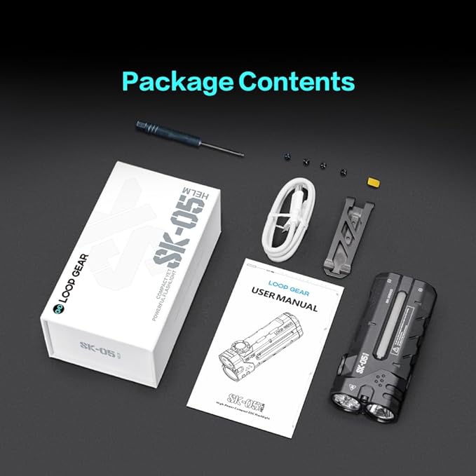 SK05 2850 LM Rechargeable Flashlight with 6000mAh Power Bank, IP68 Waterproof EDC Flashlight, Magnetic Camping Light with Flood/Spot/RGB Sidelight for Outdoor Hiking Emergency Survival Gear