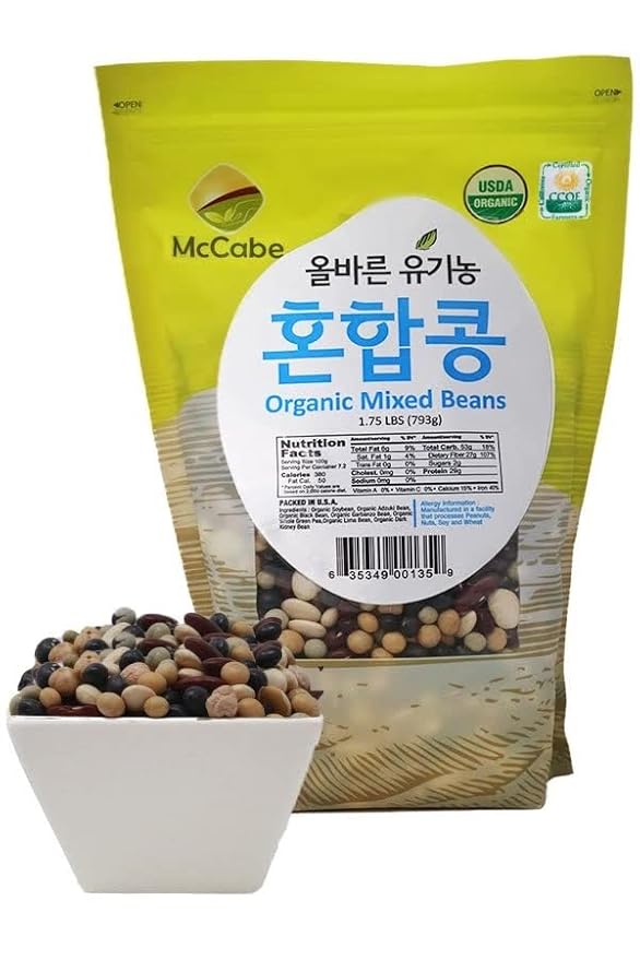 McCabe Organic Mixed Bean - Organic Dried Beans | Rich with Fiber & Minerals | USDA and CCOF Certified | Packed in USA | 1.75Lbs | Pack of 2