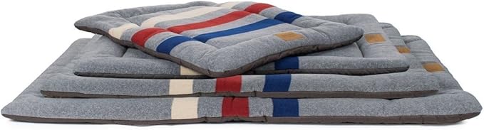 Pendleton Fleece Comfort Cushion Dog Bed - Cabin Stripe Gray, M