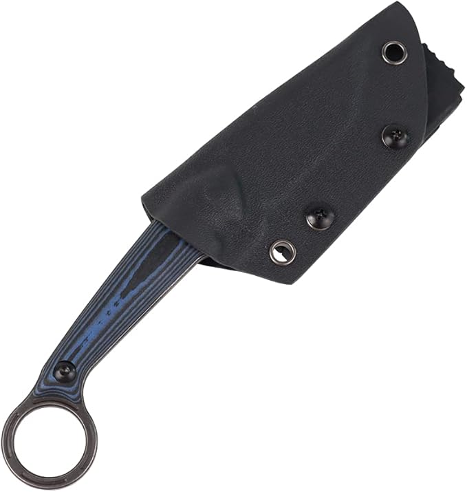 MASALONG kni211 Fixed Blade outdoor camping small straight knife D2 steel comfortable handle (black)