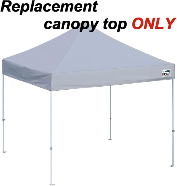 Eurmax USA New 10x10 Pop Up Canopy Replacement Canopy Tent Top Cover, Instant Canopy Top Cover ONLY, Choose 30 Colors,Bonus 4PC Pack Weight Bag (Gray)