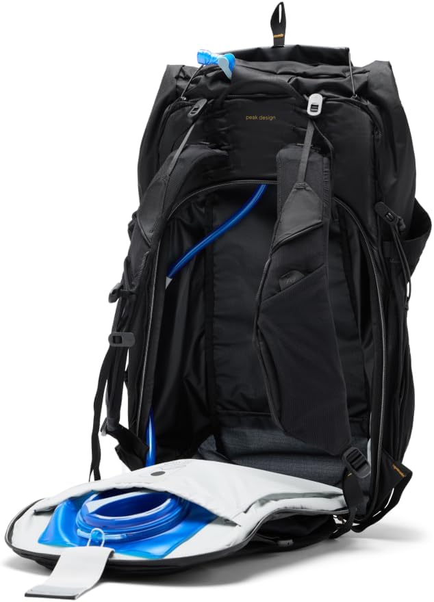 Peak Design Outdoor Backpack 45L, Black, Lightweight Internally-Framed Backpack, Ultra Cinch Roll-Top Design, Ideal for Hikes, Camera Carry and Travel, Versatile Backpack for Men and Women