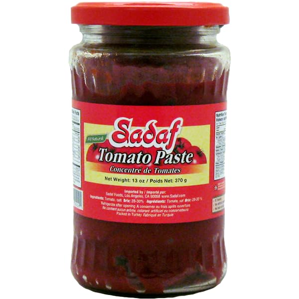 Sadaf Tomato Paste - Tomato Paste for Cooking & Food Flavoring - All Natural Tomato Sauce - Kosher - 13 Oz Jar