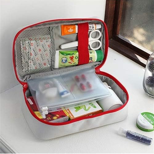 First Aid Bag - First Aid Kit Bag Empty for Home Outdoor Travel Camping Hiking, Mini Empty Medical Storage Bag Portable Pouch (Gray)