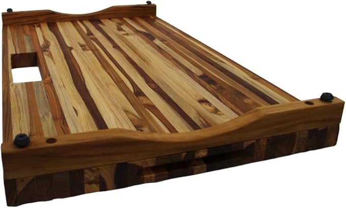 EcoDecors, Teak Edge Grain Cutting Board 34"x20", Extra Large Solid FSC Teakwood Butcher Block with Juice Groove, Handles & Waste Slot, Best Wooden Cutting Board for Kitchen Stove-Top Prep