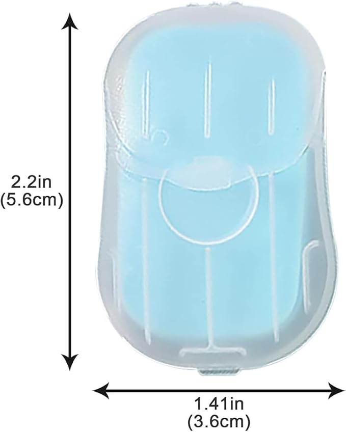 1 Pc Blue Portable Mini Travel Soap Sheets,Simple Paper Sheets Disposable Water Soluble Hand Washing Bath Scented Paper Soap Camping and Shampoo for Outdoor, Camping Hiking,Personal Care