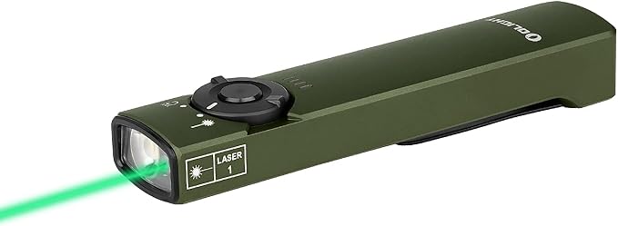 OLIGHT Arkfeld EDC Flat Flashlight, 1000 Lumens White LED Light with Green Beam Combo, Power by Rechargeable Built-in Battery for Outdoors, Emergency, Work (OD Green CW)