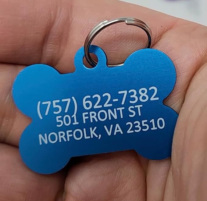 Pet ID Tag Custom for Dog Cat Personalized | Many Shapes and Colors to Choose from | Made in USA | Strong Anodized Aluminum