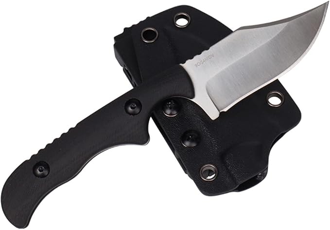 MASALONG kni232 EDC 9Cr14MOV Hard Stainless Steel knife Camping Fixed-Blade Knives (Butcher Knife B)