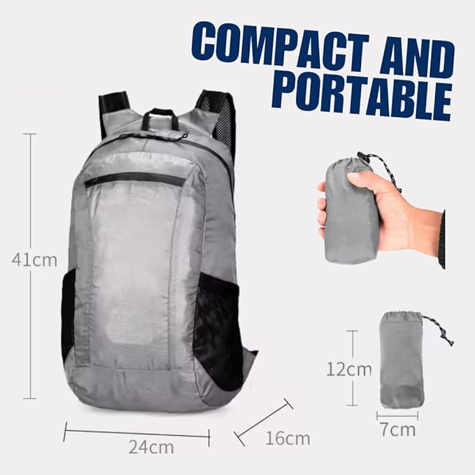 Authentic Joy 20L Water Resistant Lightweight Hiking Daypack, Packable Backpack, Multiple Colors (Orange)